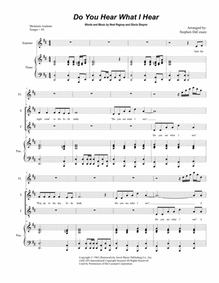 Do You Hear What I Hear For 2 Part Choir Sop Ten Page 1