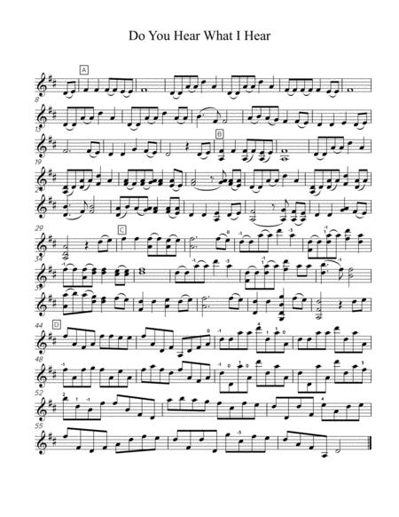 Free Sheet Music Do You Hear What I Hear Solo Violin