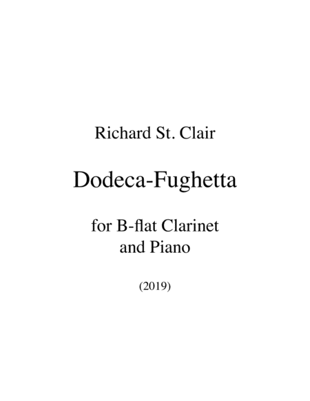 Dodeca Fughetta For B Flat Clarinet And Piano Sheet Music