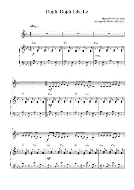 Free Sheet Music Dojdi Dojdi Libe Le Soprano Saxophone Solo And Piano Accompaniment