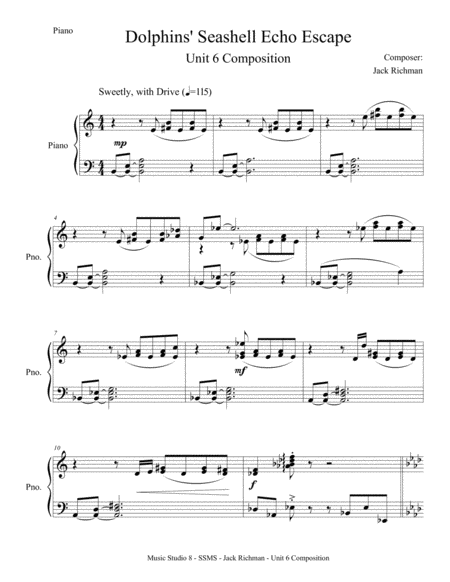 Dolphins Seashell Echo Escape Sheet Music