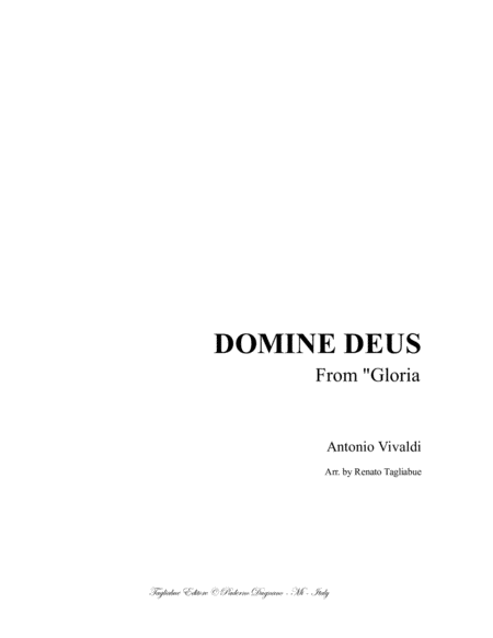 Domine Deus From Gloria Rv 589 Vivaldi For Soprano And Organ Sheet Music