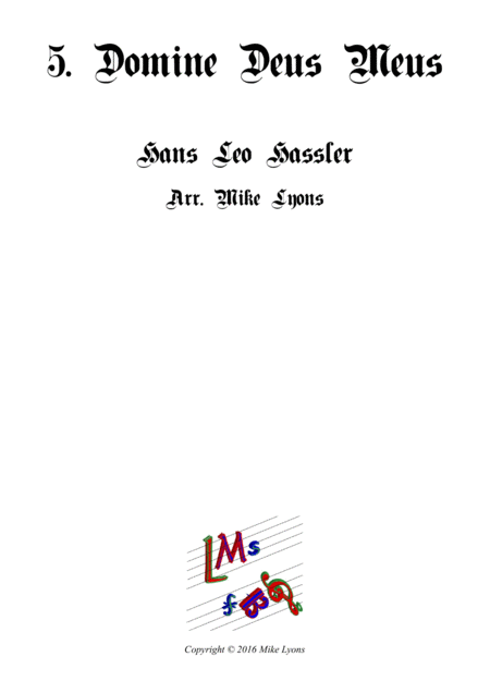 Domine Deus Meus Cantiones Sacrae Brass Quartet Sheet Music