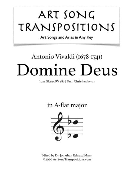 Domine Deus Rv 589 Transposed To A Flat Major Sheet Music