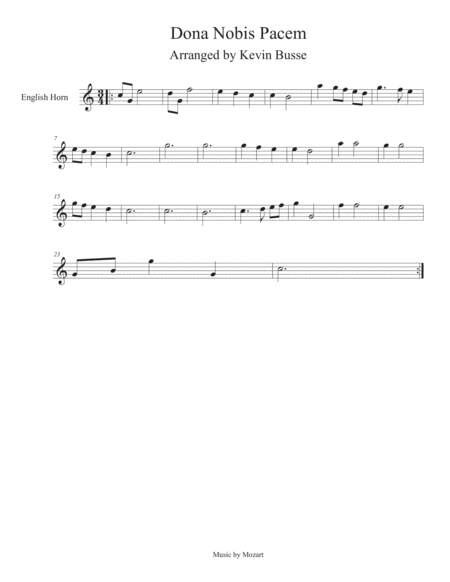 Dona Nobis Pacem English Horn Sheet Music