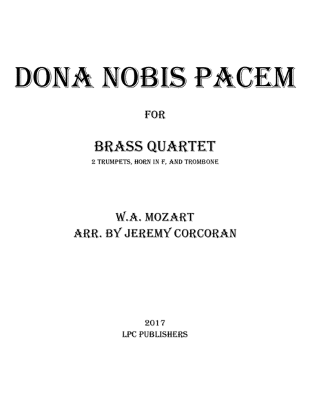 Free Sheet Music Dona Nobis Pacem For Brass Quartet