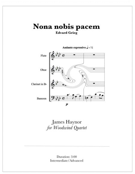 Free Sheet Music Dona Nobis Pacem For Woodwind Quartet