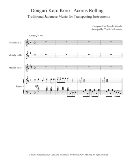 Donguri Koro Koro Acorns Rolling Sheet Music