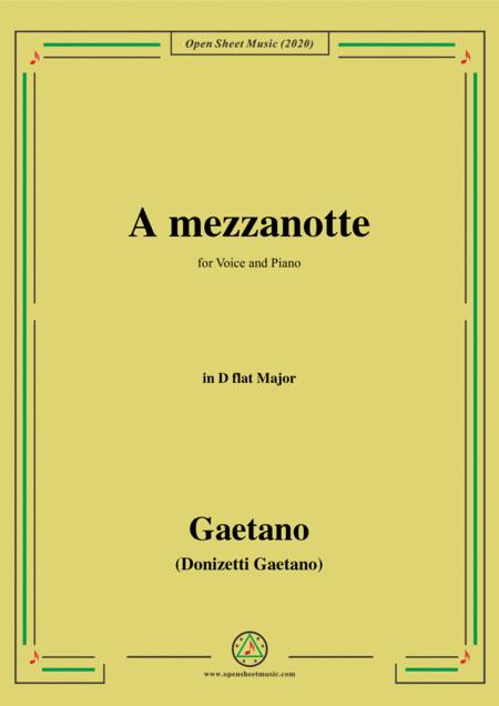 Free Sheet Music Donizetti A Mezzanotte In D Flat Major For Voice And Piano