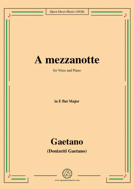 Free Sheet Music Donizetti A Mezzanotte In E Flat Major For Voice And Piano