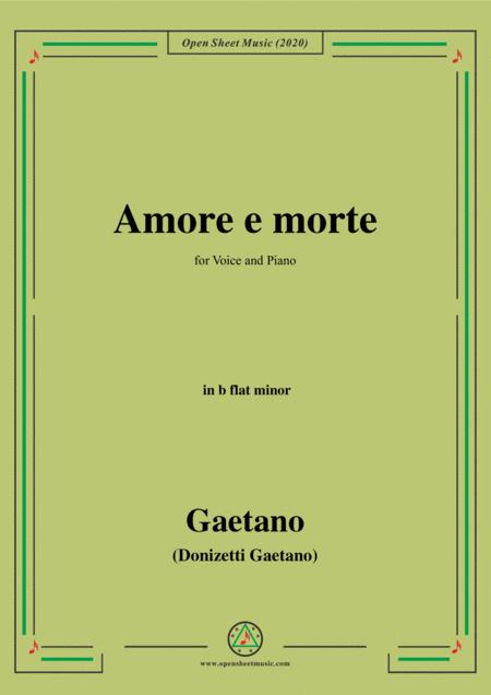 Donizetti Amore E Morte In B Flat Minor For Voice And Piano Sheet Music