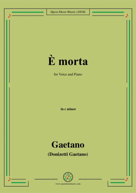 Free Sheet Music Donizetti E Morta In C Minor For Voice And Piano