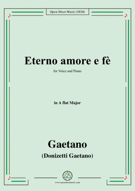 Donizetti Eterno Amore E F In A Flat Major For Voice And Piano Sheet Music