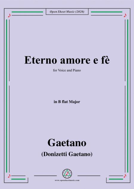 Donizetti Eterno Amore E F In B Flat Major For Voice And Piano Sheet Music