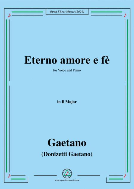 Free Sheet Music Donizetti Eterno Amore E F In B Major For Voice And Piano