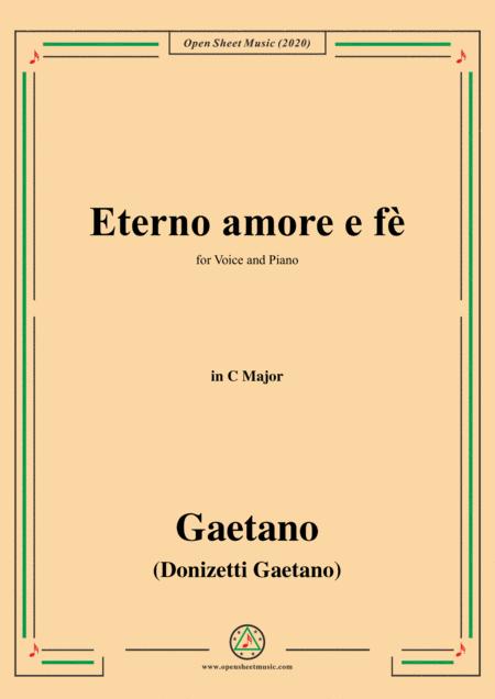 Free Sheet Music Donizetti Eterno Amore E F In C Major For Voice And Piano