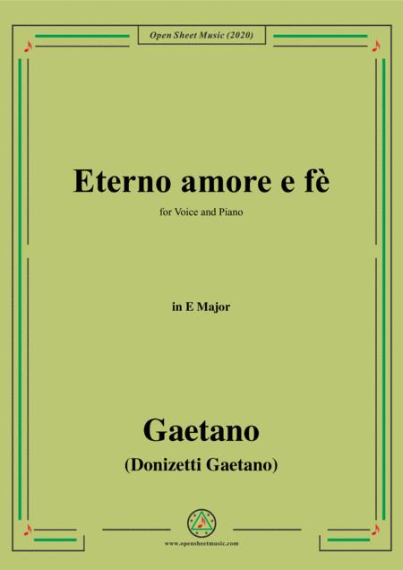 Free Sheet Music Donizetti Eterno Amore E F In E Major For Voice And Piano