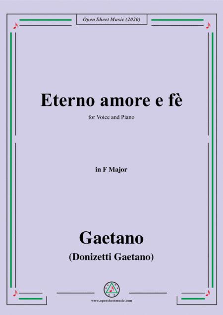 Donizetti Eterno Amore E F In F Major For Voice And Piano Sheet Music