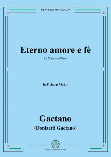 Free Sheet Music Donizetti Eterno Amore E F In F Sharp Major For Voice And Piano