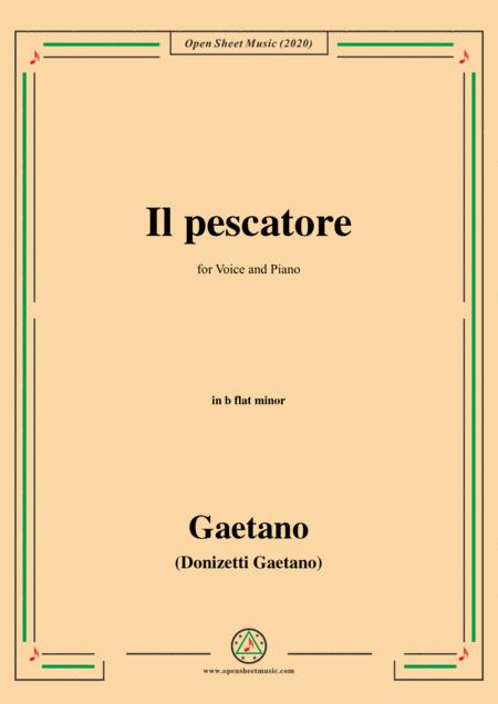 Donizetti Il Pescatore In B Flat Minor For Voice And Piano Sheet Music