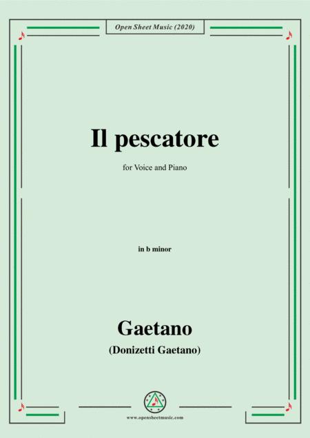 Free Sheet Music Donizetti Il Pescatore In B Minor For Voice And Piano