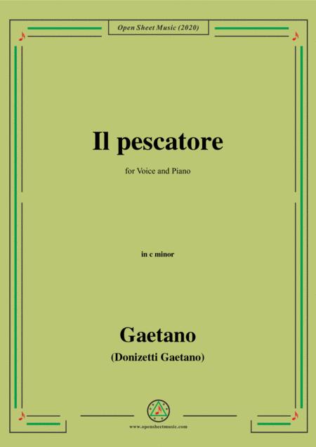 Donizetti Il Pescatore In C Minor For Voice And Piano Sheet Music