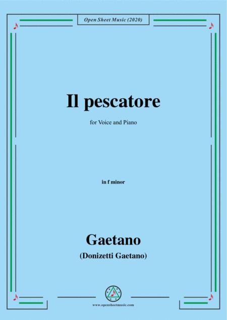 Free Sheet Music Donizetti Il Pescatore In F Minor For Voice And Piano