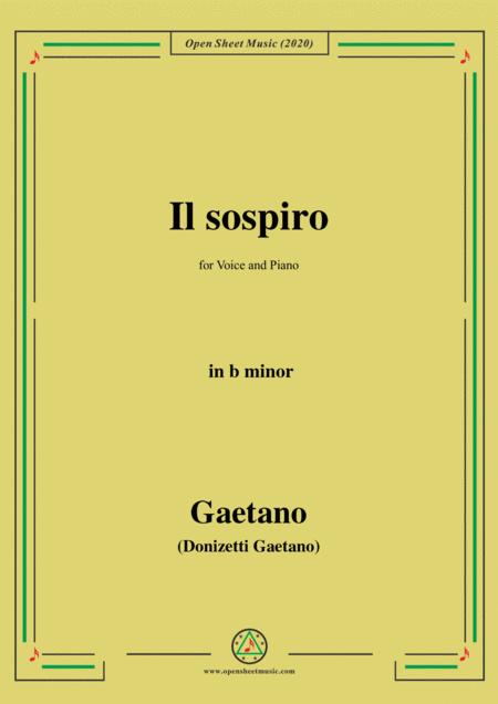 Donizetti Il Sospiro In B Minor For Voice And Piano Sheet Music