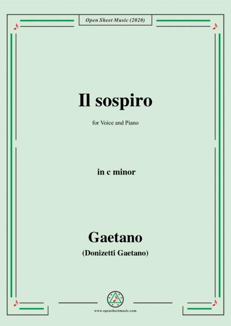 Free Sheet Music Donizetti Il Sospiro In C Minor For Voice And Piano