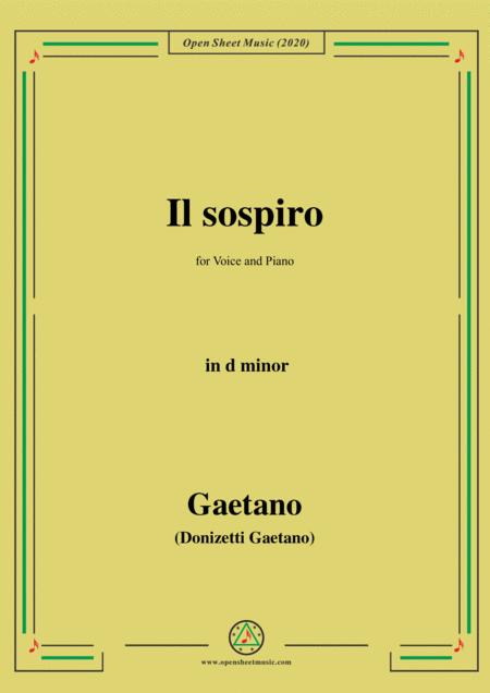 Donizetti Il Sospiro In D Minor For Voice And Piano Sheet Music