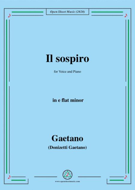 Donizetti Il Sospiro In E Flat Minor For Voice And Piano Sheet Music