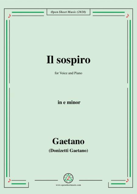 Donizetti Il Sospiro In E Minor For Voice And Piano Sheet Music