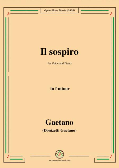 Donizetti Il Sospiro In F Minor For Voice And Piano Sheet Music