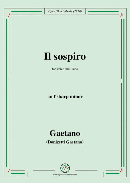 Donizetti Il Sospiro In F Sharp Minor For Voice And Piano Sheet Music