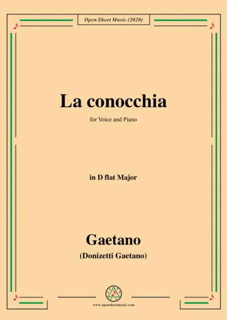 Donizetti La Conocchia In D Flat Major For Voice And Piano Sheet Music