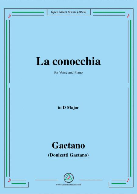 Donizetti La Conocchia In D Major For Voice And Piano Sheet Music