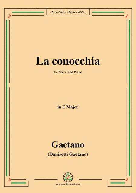 Donizetti La Conocchia In E Major For Voice And Piano Sheet Music