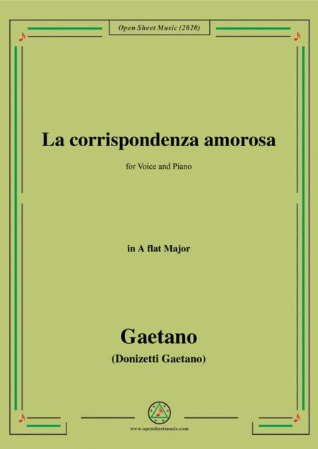 Free Sheet Music Donizetti La Corrispondenza Amorosa In A Flat Major For Voice And Piano