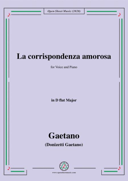 Free Sheet Music Donizetti La Corrispondenza Amorosa In D Flat Major For Voice And Piano