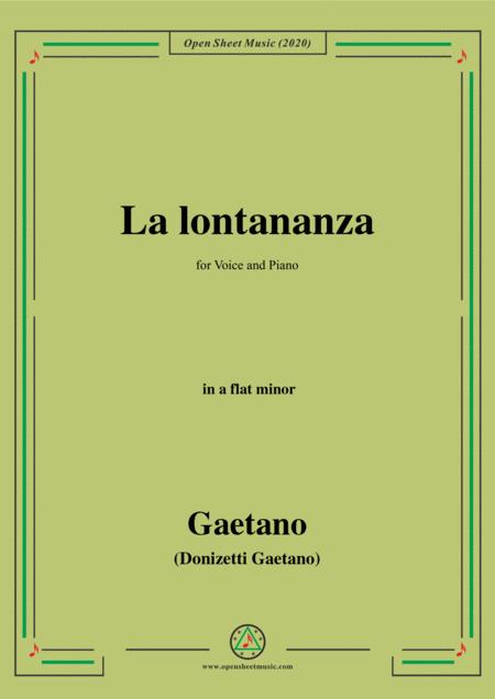 Free Sheet Music Donizetti La Lontananza A 559 In A Flat Minor For Voice And Piano