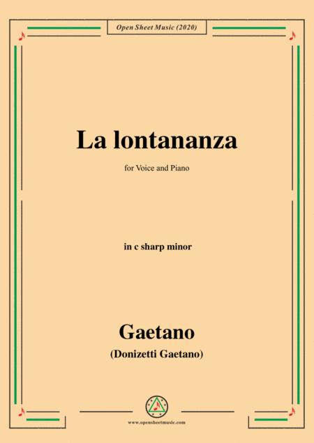 Free Sheet Music Donizetti La Lontananza A 559 In C Sharp Minor For Voice And Piano