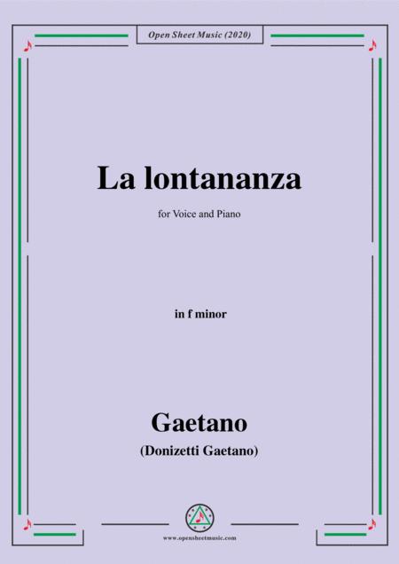 Free Sheet Music Donizetti La Lontananza A 559 In F Minor For Voice And Piano