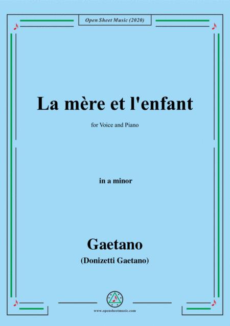 Free Sheet Music Donizetti La Mere Et L Enfant In A Minor For Voice And Piano