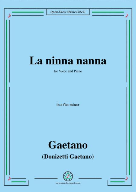 Free Sheet Music Donizetti La Ninna Nanna In A Flat Minor For Voice And Piano