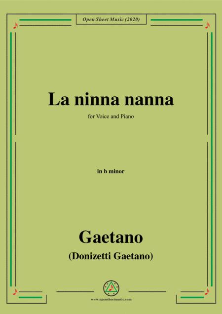 Donizetti La Ninna Nanna In B Minor For Voice And Piano Sheet Music