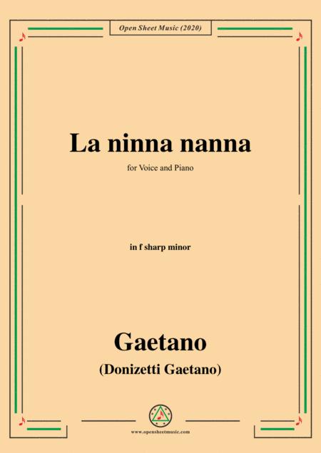 Free Sheet Music Donizetti La Ninna Nanna In F Sharp Minor For Voice And Piano