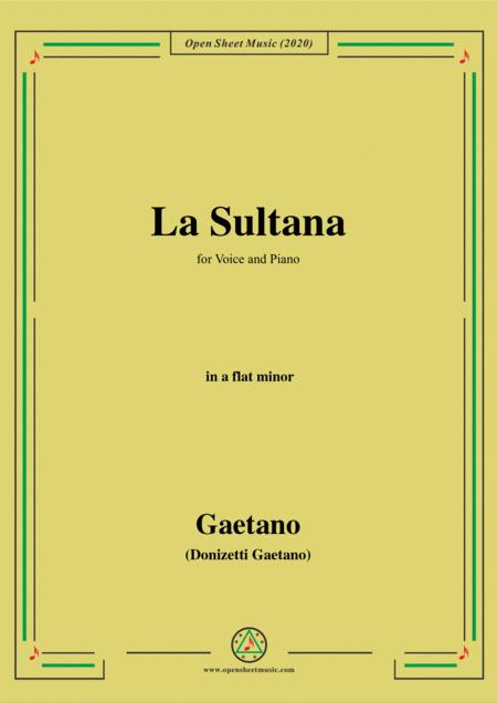 Donizetti La Sultana In A Flat Minor For Voice And Piano Sheet Music