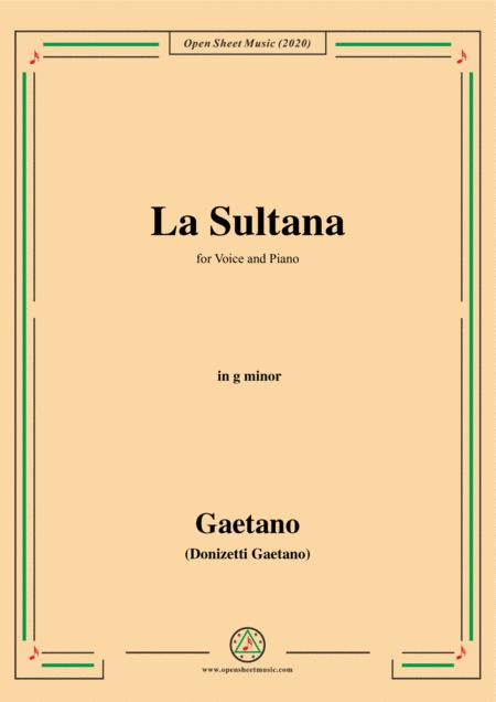 Donizetti La Sultana In G Minor For Voice And Piano Sheet Music