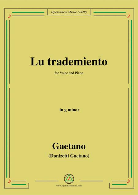Free Sheet Music Donizetti Lu Trademiento In G Minor For Voice And Piano