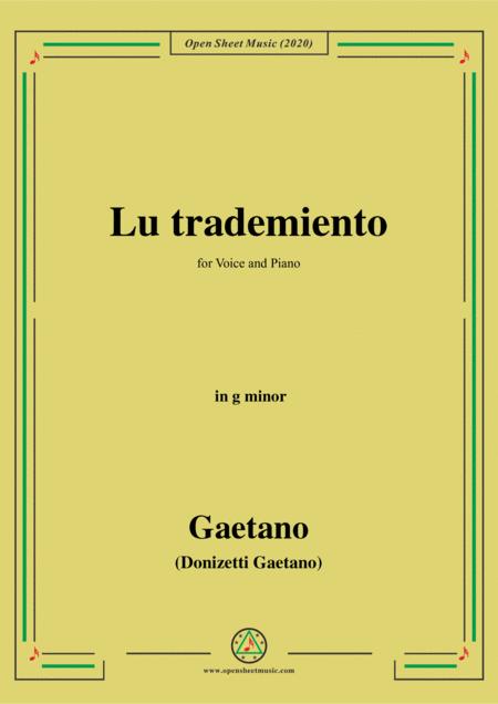 Donizetti Lu Trademiento In G Minor For Voice And Piano Sheet Music